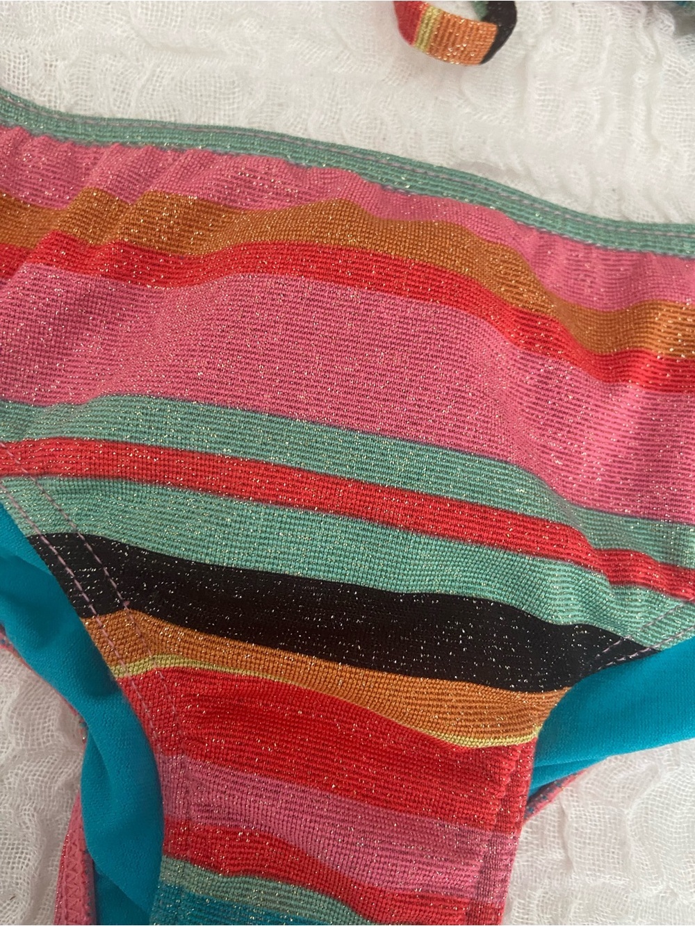 NWT ROXY SHIMMER STRIPE BIKINI SIZE SMALL/MEDIUM - Picture 3 of 10
